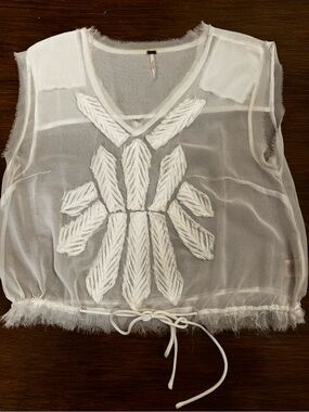 Free People Storyteller Raw Edge Sleeveless Blouse